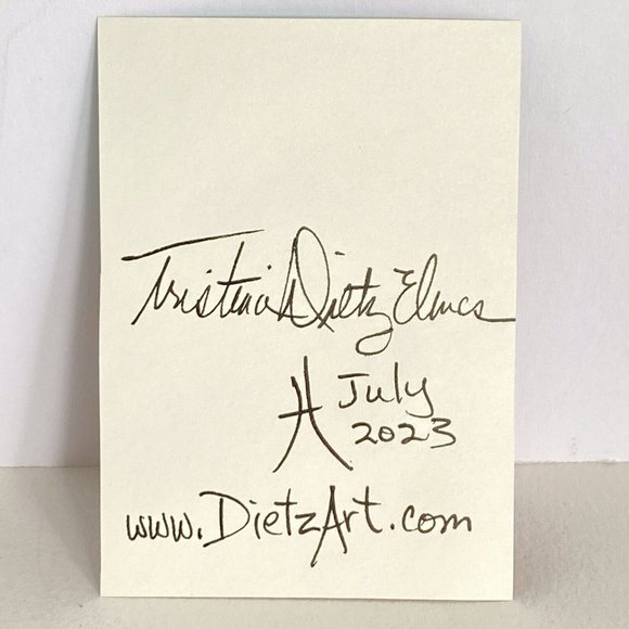 ACEO Original Acrylic Painting France Postage Stamp Art Tristina Dietz Elmes ATC - Picture 3 of 3